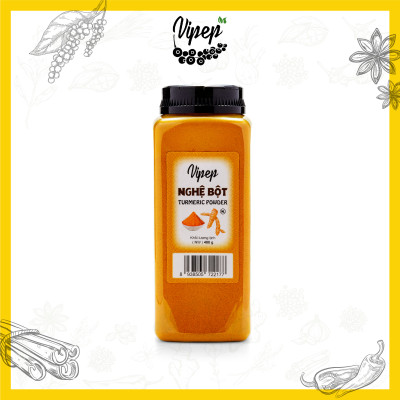 Nghệ Bột Tự Nhiên Vipep Hũ Nhựa 400g - Gia vị Vipep