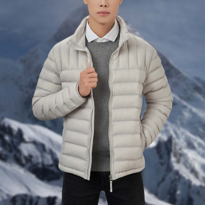 Áo khoác lông vũ Beige chất liệu cao cấp mềm mịn chống thấm nước chống bám bẩn siêu nhẹ giữ nhiệt  ALIGRO ALGALV.19