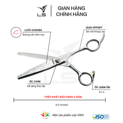 Kéo tỉa tóc LS quai offset vênh đỡ ngón cố định ATK-3002T