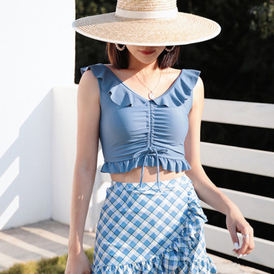 Bộ bơi bikini nữ 2 mảnh cao cấp gợi cảm, áo gọng mềm nâng đẩy dễ chịu, quần váy cách điệu xinh xắn, chất bơi Lycra siêu đẹp | KT046