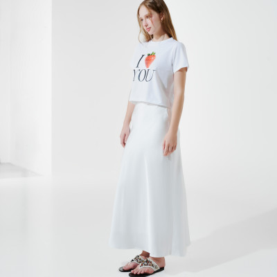 DOTTIE - Áo croptop in chữ - Trắng - T0951