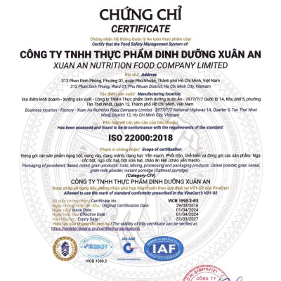 Yến Mạch Nguyên Chất Ăn Liền Xuân An [ko đường] Hộp 400G(Tặng Kèm 1 Túi Yến Mạch 150G)