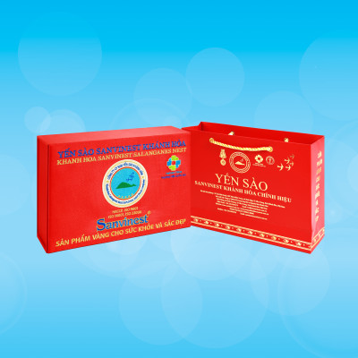 Hộp quà tặng Yến sào Sanvinest Khánh Hòa chính hiệu nguyên tổ sơ chế - Q210