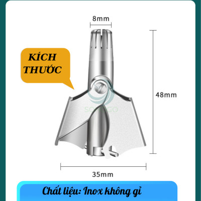 Dụng cụ cắt tỉa lông mũi bằng thép không gỉ kèm hộp đựng và chổi vệ sinh-Kéo tỉa lông mũi cơ học mini- Dụng cụ tỉa lông mũi không cần pin- Dụng cụ cắt lông mũi inox tiện lợi