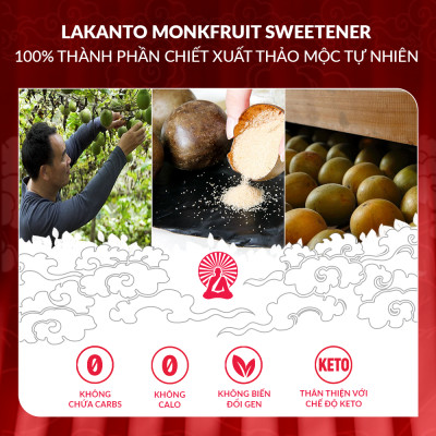 Đường ăn kiêng La Hán Quả Saraya Lakanto MonkFruit Vàng, 0 Calo, 0 tăng đường huyết, 0 biến đổi gen - 235g
