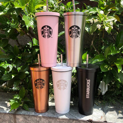 Cốc giữ nhiệt 750ml nhiều mầu lõi INOX 304 kèm ống hút