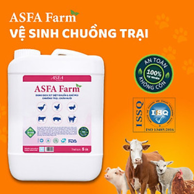 Combo 2 Can Dung Dịch Vệ Sinh, Diệt Khuẩn, Khử Mùi Chuồng Trại, Chăn Nuôi ASFA FARM 5 lít