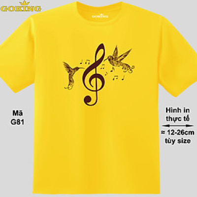Nốt nhạc, mã G81. Hãy tỏa sáng như kim cương, qua chiếc áo thun Goking siêu hot cho nam nữ trẻ em, áo phông cặp đôi, gia đình, đội nhóm