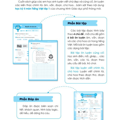 Vở Luyện Viết Chính Tả Lớp 1 - Âm - Vần - Đoạn - Chữ Hoa_MEGA