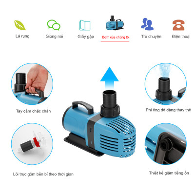 Máy bơm nước HB16000 ( 90W - 16000L/Hr) cao cấp bơm lọc nước bể cá, hồ cá Koi tiểu cảnh non bộ, sinh hoạt cao cấp