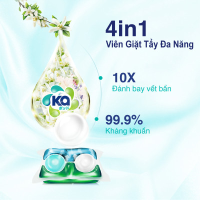 Combo 2 Hộp Viên Giặt Xả Đa Năng 4 Trong 1 KA Universal (36 Viên/ Hộp)