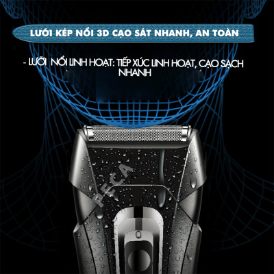 Máy cạo râu mini Kemei KM-T98 công suất mạnh mẽ 5W chống nước IPX5 - Hàng chính hãng