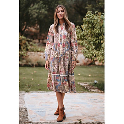 Đầm Midi Hoa Cotton Isla Bonita