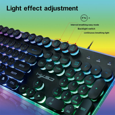 Bộ bàn phím chuột chơi game có đèn nền đầy màu sắc HXSJ V300Y
