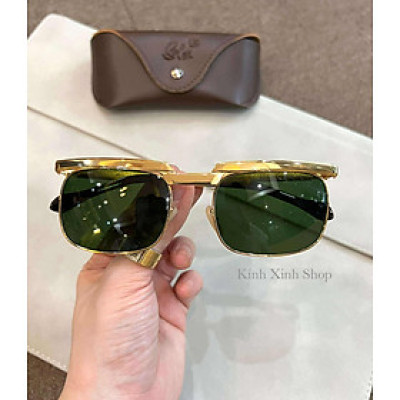 Kính râm chống nắng cao cấp cho nam Solex Mắt thủy tinh gọng Titan mạ vàng 14K 