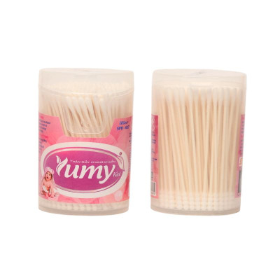 Tăm Bông Trẻ Em YUMY Baby Thân Giấy Hộp Vát Size M – Combo 12 Hộp x 180 Que (TB01-627), Mềm Mịn, An Toàn Cho Bé