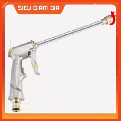 Bộ dây vòi xịt nước rửa xe, tưới cây . tăng áp 3 lần, loại 7m, 10m 206701-2 đầu đồng, cút đồng + tặng đai