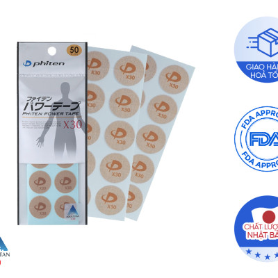 Miếng dán giảm đau X30 Phiten titanium power tape x30 (50 miếng) PT700000