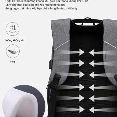 Balo Nam, Nữ Công Sở Đa Năng Teement, Đựng Vừa Laptop - Macbook - Máy Tính Xách Tay, Chất Liệu Vải Cao Cấp Chống Thấm Nước, Chống Xước, Có Cổng Sạc USB Tiện Lợi - Hàng Chính Hãng