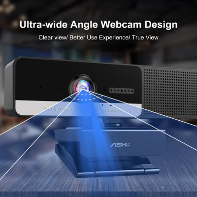 Webcam video độ nét cao ASHU 2M Pixel 1920x1080P với 4 Mic giảm tiếng ồn M-agnetic P-rivacy Cam P-rotection