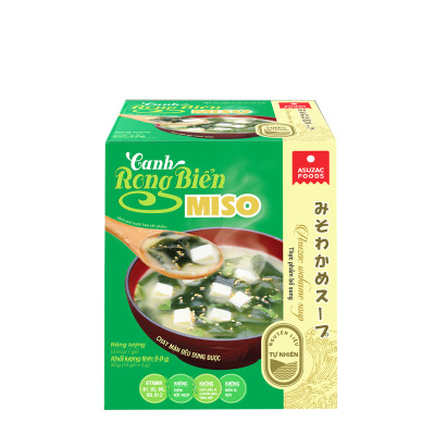 Combo 6 hộp Canh rong biển chay Asuzac (Canh rong biển đậu hũ Asuzac hộp 48g- Canh rong biển Miso Asuzac hộp 50g)