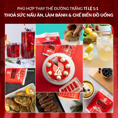 Đường ăn kiêng La Hán Quả Saraya Lakanto MonkFruit Vàng, 0 Calo, 0 tăng đường huyết, 0 biến đổi gen - 235g