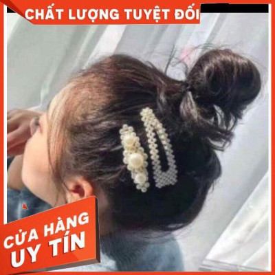 Combo 20 kẹp tóc đính hạt giả ngoc trai siêu xinh