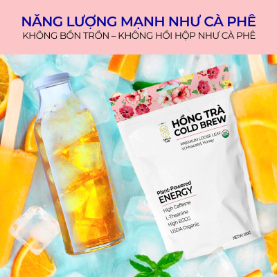 Hồng Trà Cold Brew Hữu Cơ - Chứng Nhận USDA Organic, Đậm Vị Muscatel Mật Ong, Không Chát Túi Zip 75g