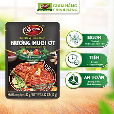 Gia Vị Nướng Muối Ớt Barona 80g ướp ngon chuẩn vị không cần nêm nếm