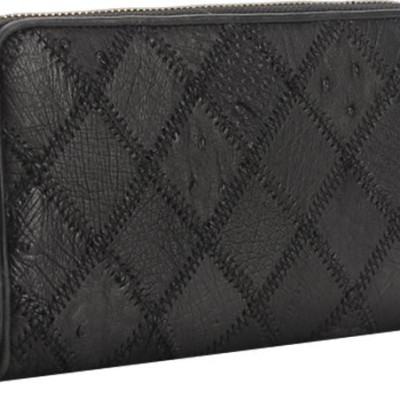 Ví Nữ Da Đà Điểu 1 Khóa Huy Hoàng HT3423 (19 x 10.5 cm) - Đen