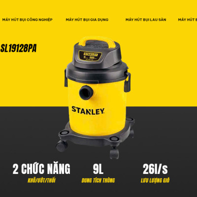Máy hút bụi 2 chức năng Stanley SL19128PA – 9L – 15Kpa - HÀNG CHÍNH HÃNG