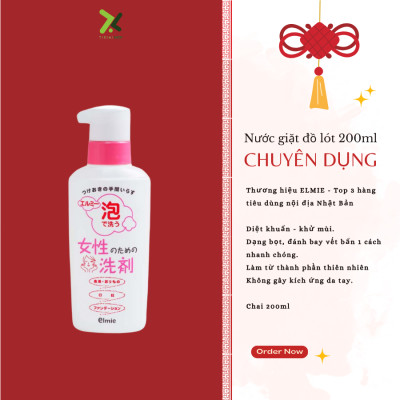 Nước giặt dành cho phụ nữ Elmie dạng bọt -  Chai 200ml