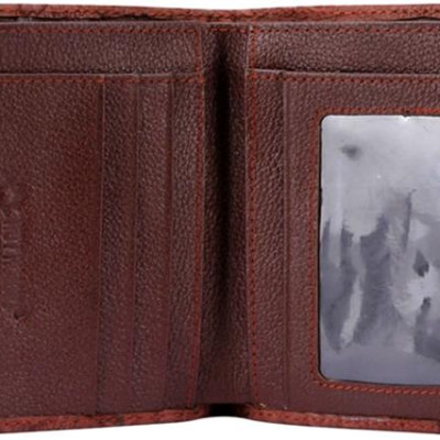 Ví Nam Da Cá Sấu Gai Đuôi Kiểu Đứng Huy Hoàng HT2259 (12.5 x 10 cm) - Nâu Đỏ