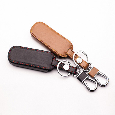 Cho xe Mazda, bao da chìa khóa 3 nút dạ quang kiêm móc khóa chất liệu da, Inox MIHOCO Mazda 3N/ Hành chính hãng