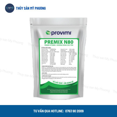 Khoáng trộn hữu cơ kích thích lột ngừa đục hoại tử cơ Premix N80 tăng cơ chắc thịt nặng cân tôm thẻ cá lươn ếch ốc ba ba