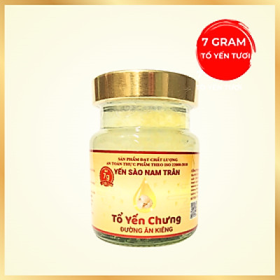 Yến sào chưng sẵn Đường Ăn Kiêng NAM TRÂN 7 gram Tổ Yến Tươi phù hợp với người kiêng đường. Lọ 70 ml