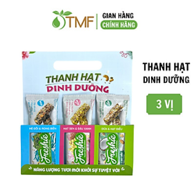 Set 3 thanh gạo lứt mix hạt dinh dưỡng Freshie 3 vị TÂM MINH FOODS ăn sáng thuần thực vật