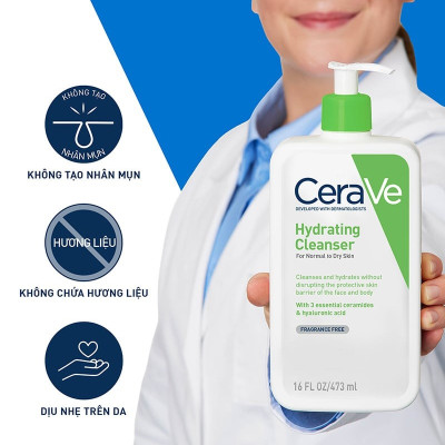 Sữa Rửa Mặt Dịu Nhẹ Cho Da Khô CeraVe Hydrating Cleanser 236ml