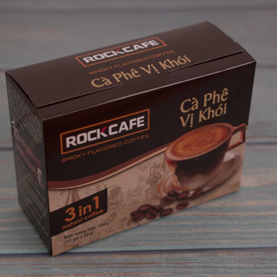 RockCafe - Cà phê vị khói 3 trong 1 (Hộp 12 gói x 20gr)