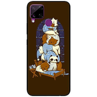 Ốp lưng dành cho Realme C15 mẫu Gấu Xếp Chồng