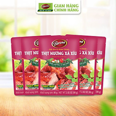 Combo 5 gói Gia Vị Thịt Nướng Xá Xíu Barona 80g tươi ngon chuẩn vị không cần nêm nếm