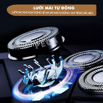 Máy cạo râu khô và ướt KEMEI KM-T87 chống thấm nước IPX7 công suất 5W sạc USB - Chính hãng