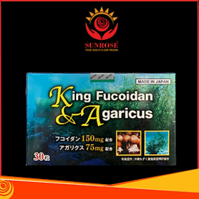 KING FUCOIDAN & AGARICUS viên uống Tpbvsk - Tăng Hệ Miễn Dịch, Đẩy Lùi Ung Thư, Chuẩn Nhật Bản, Hộp/30 Viên
