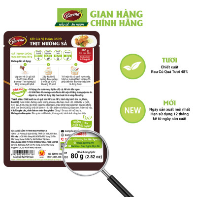Combo 3 gói Xốt gia vị hoàn chỉnh Barona - Thịt Nướng Sả 80gr