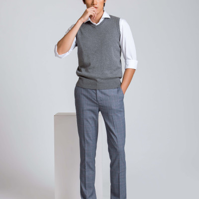 Áo len gile Aligro màu ghi đậm ALENGL011