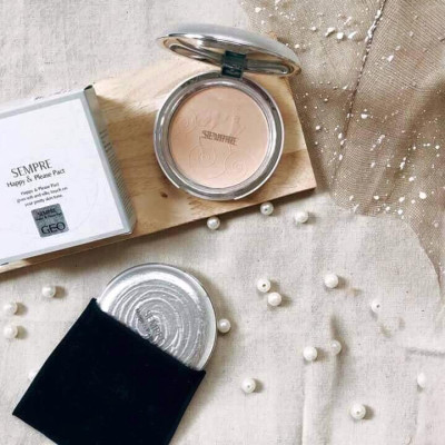 Phấn Phủ Dạng Nén Siêu Mịn GEO LAMY Sempre 22g Hộp Màu Trắng Hàn Quốc