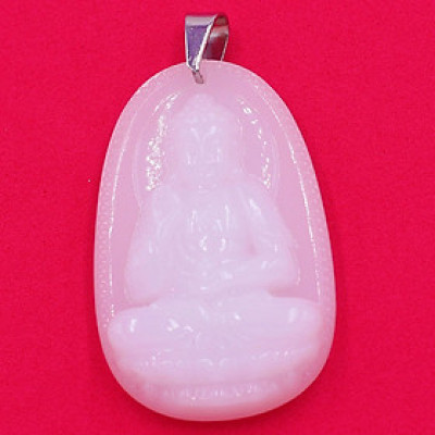 Mặt Phật A Di Đà thạch anh trắng 4.3cm - Phật bản mệnh tuổi Tuất, Hợi