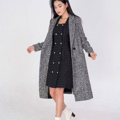 De Leah - Đầm Ôm A Khuy Trước - Đen