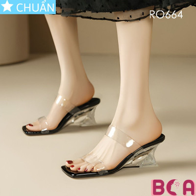 Dép Guốc Quai Trong Suốt đế xuồng cao 6 phân RO664 ROSATA tại BCASHOP nổi bật và cuốn hút hơn trong mọi hoàn cảnh