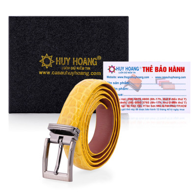 Thắt Lưng Nữ Da Cá Sấu Huy Hoàng HT5210 - Vàng Nghệ